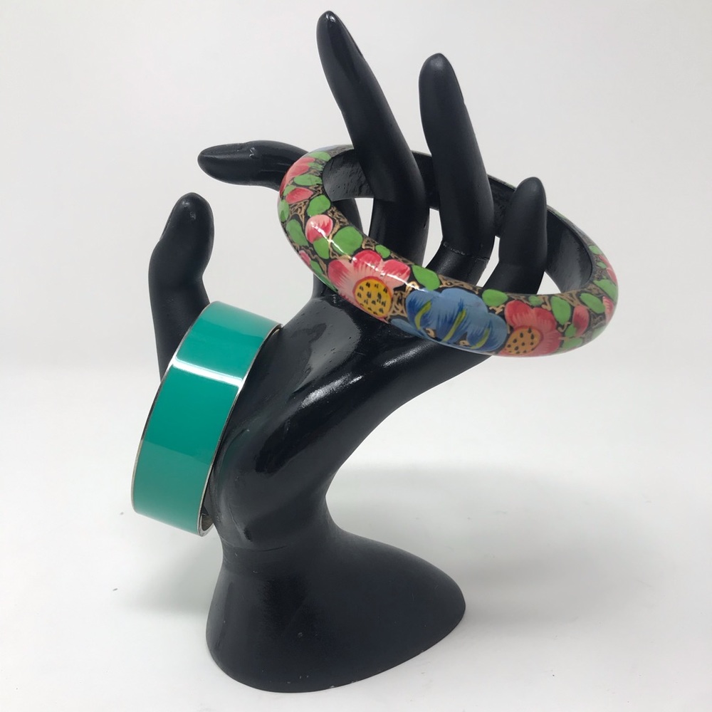 Ann Taylor and floral wood bangles